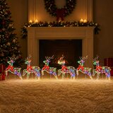  Božićni irvas 6 kom. 80 LED lampica Višebojno 43 x 19 x 65 cm | shoptok.hr