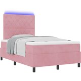  LED Box Spring Krevet s madracem Ružičasta 120 x 200 cm Baršun | shoptok.hr