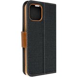 AVIZAR Ovitek za kartice iz blaga za iPhone 14, Canvas Book Series - crn, (20670361) | Shoptok.si