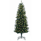  Umjetno božićno drvce s nogom 180 cm 300 LED lampica - 180 cm s LED svjetlima Zelena | shoptok.hr