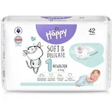 Baby Happy Soft&Delicate Size 1 Newborn plenice za enkratno uporabo 2-5 kg 42 kos