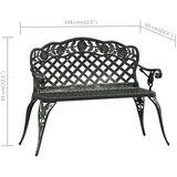  Vrtna klupa 108 cm od lijevanog aluminija zelena | shoptok.hr