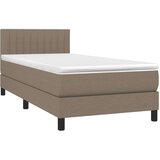  Krevet box spring s madracem LED smeđesivi 90x200 cm tkanina | shoptok.hr