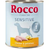 Rocco 20 + 4 gratis! Sensitive mokra pasja hrana 24 x 800 g - Piščanec & krompir
