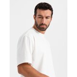 Ombre Men's LOOSE FIT cotton t-shirt with round neckline - cream | Eponuda.ba
