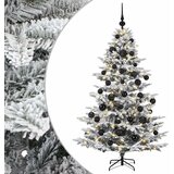  Umjetno božićno drvce s kuglicom 150 cm 150 LED lampica - Zelena i bijela 150 cm s LED-ima i crnim lopticama | shoptok.hr