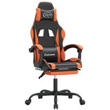  Gaming stol z oporo za noge črno in oranžno umetno usnje | Shoptok.si