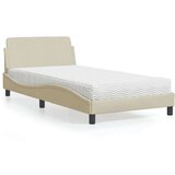 vidaXL Krevet s madracem krem 100 x 200 cm od tkanine | shoptok.hr