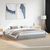  Posteljni okvir z LED diodami betonsko siv 200x200 cm, (21095341) | Shoptok.si