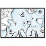  Slika - Treasure Map (1 Part) Wide 120x80 U crnom drvenom okviru | shoptok.hr