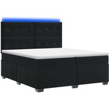  Boxspring krevet s madracem Crna 200 x 200 cm Baršun | shoptok.hr