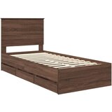  Konstrukcija postelje Rjav hrast 90 x 190 cm Inženirsko leseno, (5000121370) | Shoptok.si