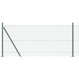 vidaXL Ograda od lančanih veza s 7 flanširanih stupova 0.8x10 m od galvaniziranog čelika | shoptok.hr