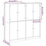  Regal za knjige s vratima crni 136x37x142 cm konstruirano drvo | shoptok.hr