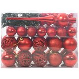  Set Božićnih Ukrasnih Kuglica 61 pcs Crvena Plastika | shoptok.hr