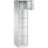 C+P Omara s predelki z zaklepanjem RESISTO, VxŠxG 1950 x 396 x 540 mm, 5 predelkov, svetlo siva RAL 7035 / svetlo siva RAL 7035 Cene