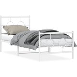 Furnova Kovinski posteljni okvir z vzglavjem in vznožjem bel 80x200 cm, (21937541) | Shoptok.si
