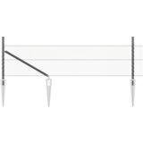 vidaXL Šesterokotna Ograja Siva 0,8x25 m Jeklo, Ograjni Stolpi s Špico 13 kos Ø32 mm 100 cm Pocinkano Jeklo | Shoptok.si