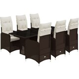 vidaXL 7-dijelni vrtni bistro set od poliratana s jastucima smeđi | shoptok.hr