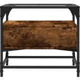vidaXL Stolić sa staklenom površinom boja hrasta 50x50x45 cm čelik | shoptok.hr