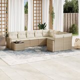  10-dijelni set vrtnih sofa s jastucima bež od poliratana | shoptok.hr