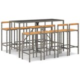 Barska garnitura 9-delna poli ratan in trden les akacije | Shoptok.si