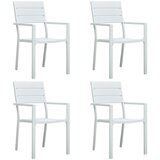 Maison Chic Vrtni stoli - Stol za vrt 4 kosi beli HDPE videz lesa JS1529, (21878310) | Shoptok.si