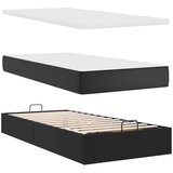 vidaXL Otomanski okvir kreveta s madracima crni 160x200cm umjetna koža | shoptok.hr