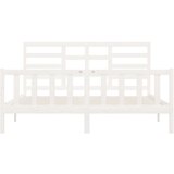  Posteljni okvir bel iz trdnega lesa 180x200 cm 6FT, (20648299) | Shoptok.si
