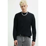 Hugo Bombažen pulover črna barva