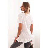 Kesi Women's blouse with a ruffle at the bottom white | ePonuda.com