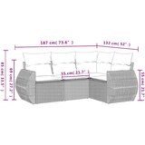  4-dijelni set vrtnih sofa od poliratana s jastucima crni | shoptok.hr