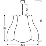 Lesnina XXXL VISEČA NIHALNA SVETILKA Zuza 35/35/90 cm E27 | Shoptok.si