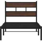 Okvir kreveta bez madraca s uzglavljem boja hrasta 100 x 190 cm | shoptok.hr