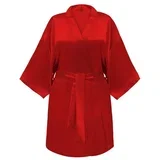 satenski kimono bademantil - crvena