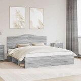  Okvir za krevet s uzglavljem Siva Sonoma 200 x 200 cm | shoptok.hr