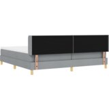 vidaXL Postelja z vzmetnicami, svetlo siva, 200x200 cm, tkanina, Vzglavje z diamantskimi blokicami, svetlo sivo, 200 cm, tkanina | Shoptok.si