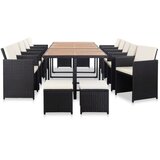  15-dijelni vrtni blagovaonski set od poliratana crni | shoptok.hr