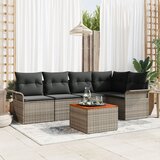 vidaXL 6-dijelni vrtni sofa set s jastučićima sivi poli ratan akacija Cijene