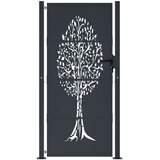  Vrtna vrata antracit 100x200 cm čelična dizajn stabla | shoptok.hr
