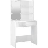  Set toaletnog stolića LED sjajni bijeli od konstruiranog drva | shoptok.hr