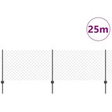 vidaXL Vrtna ograja komplet Komplet 2 Siva Pocinkano jeklo 25 x 0.8 m | Shoptok.si