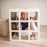 Ginger Home Montessori komplet 2 u 1 dječji stol sa stolčićem i penjalica kocka, brezova šperploča, 57x50x55 cm | shoptok.hr