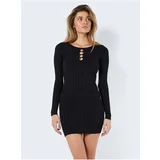 Noisy May Black Sheath Dress with Decorative Neckline Frey - Women