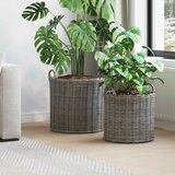  Vazon koš s pohranom 2 pcs Siva Lacak ratan | shoptok.hr