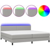 The Living Store Box spring postelja z vzmetnico LED sv. siva 200x200 cm blago - Box Spring Postelja, (21520401) | Shoptok.si