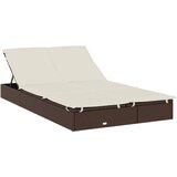 LEŽAJ za sunčanje za 2 osobe smeđi 213 x 118 x 97 cm poliratan | shoptok.hr