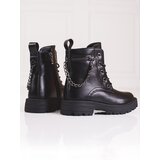 Shelvt Black girls' ankle boots with chain | Eponuda.ba
