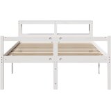 Krevet za starije s uzglavljem bijeli 150 x 200 cm borovina | Eponuda.com