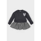 Defacto Baby Girl Crew Neck Printed Long Sleeve Plaid Skirt Sweat Dress | Eponuda.ba